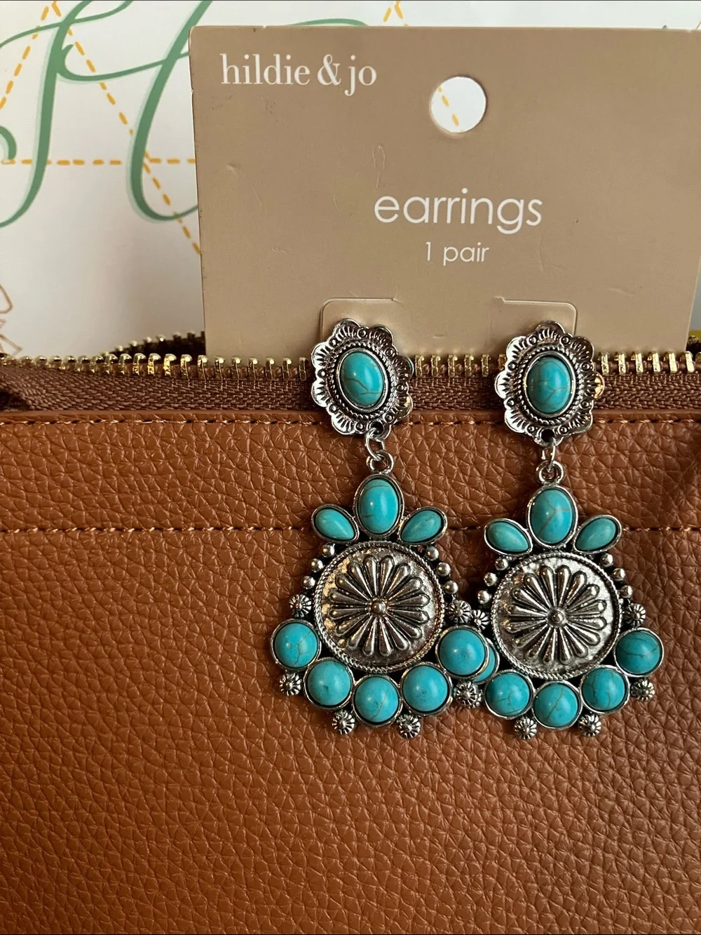 Turquoise &Silver-Tone Earring Set, 8 Unique Hair Pins, Bracelet& Bead Jewelry